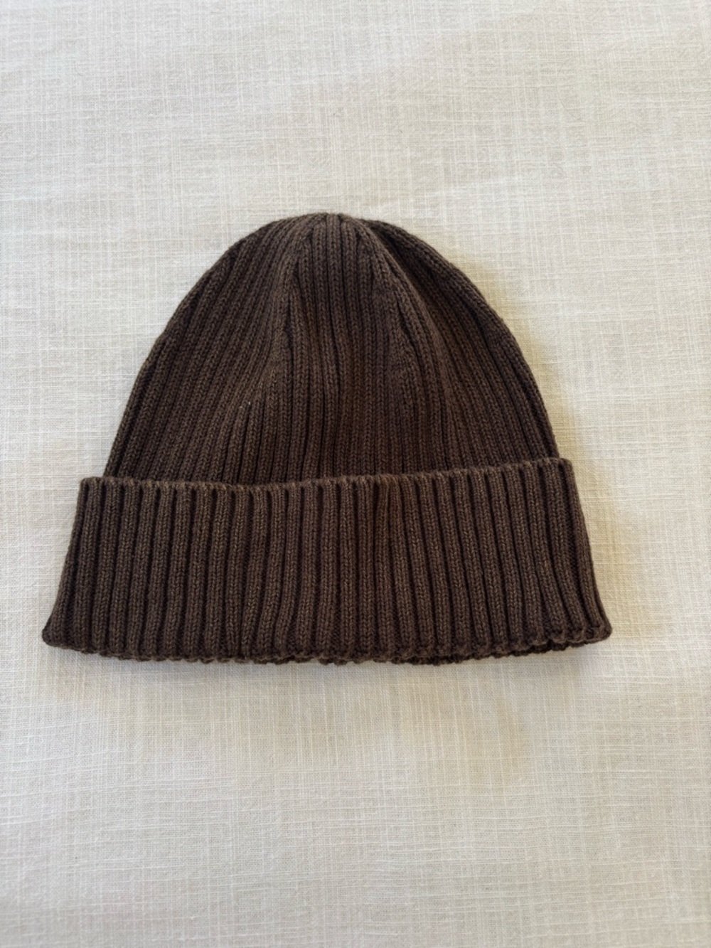 Uniqlo Brown Ribbed Knit Beanie